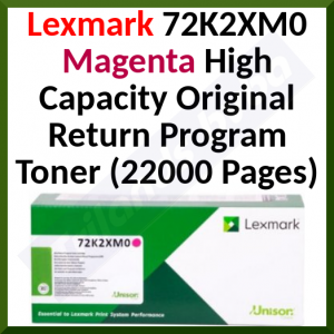 Lexmark 72K2XM0 Magenta High Capacity Original Return Program Toner Cartridge (22000 Pages)