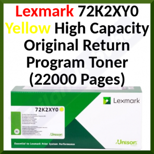Lexmark 72K2XY0 Yellow High Capacity Original Return Program Toner Cartridge (22000 Pages)