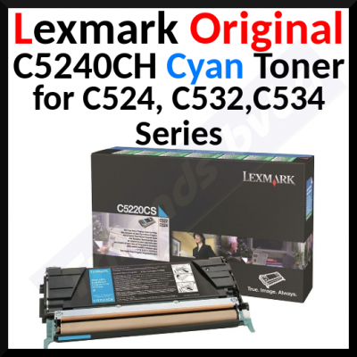 Lexmark C5240CH CYAN Original High Capacity Toner Cartridge (5.000 Pages)
