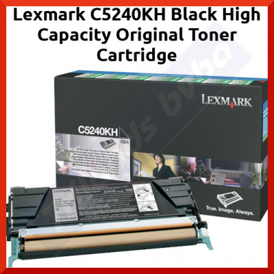 Lexmark C5240KH Black High Capacity Original Toner Cartridge (5000 Pages) for Lexmark C524, C524n, C524tn, C524dtn, C532, C532n, C532dn, C532dtn, C534, C534n, C534dn, C534dtn