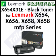 Lexmark X654X31E BLACK Original Extra High Yield Toner Cartridge (36000 Pages)