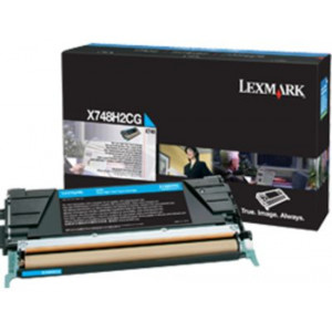 Lexmark X748H2CG Cyan Toner Original Cartridge (10000 Pages) for Lexmark X748