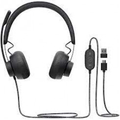 Logitech Zone Wired - Headset - on-ear - wired - USB-C - graphite