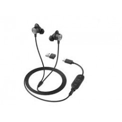 Logitech Zone Wired Earbuds - Headset - in-ear - wired - 3.5 mm jack - noise isolating - graphite - Certified for Microsoft Teams