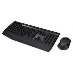 Logitech Wireless Combo MK345 - Keyboard and mouse set - wireless - 2.4 GHz - US International - black, blue