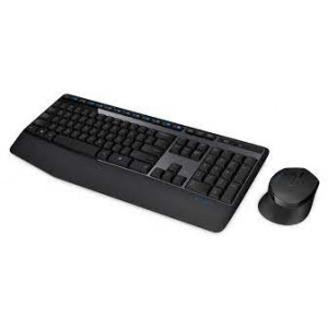 Logitech Wireless Combo MK345 - Keyboard and mouse set - wireless - 2.4 GHz - US International - black, blue