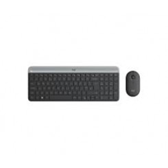 Logitech Slim Wireless Combo MK470 - Keyboard and mouse set - wireless - 2.4 GHz - US International - graphite