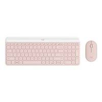 Logitech Slim Wireless Combo MK470 - Keyboard and mouse set - wireless - 2.4 GHz - AZERTY - French - rose