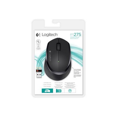 Logitech M280 Mouse 910-004287 - right-handed - optical - 3 buttons - wireless - 2.4 GHz - USB wireless receiver - black