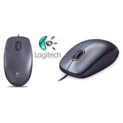 Logitech B100 Mouse - USB - Optical - 3 Button(s) - Black - Cable - 800 dpi - Scroll Wheel - Symmetrical