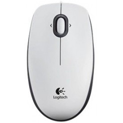 Logitech B100 - Mouse - right and left-handed - optical - 3 buttons - wired - USB - white