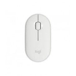 Logitech Pebble M350 - Mouse - optical - 3 buttons - wireless - Bluetooth, 2.4 GHz - USB wireless receiver - off-white