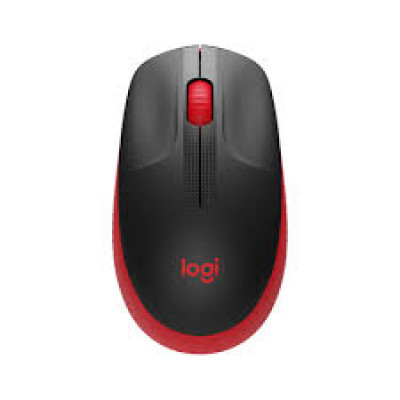 Logitech M190 - Mouse - optical - 3 buttons - wireless - USB wireless receiver - red