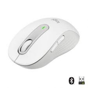 Logitech Signature M650 L LEFT - Mouse - large size - left-handed - optical - 5 buttons - wireless - Bluetooth, 2.4 GHz - Logitech Logi Bolt USB receiver - off-white