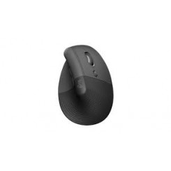 Logitech Lift Vertical Ergonomic Mouse - Vertical mouse - ergonomic - left-handed - optical - 6 buttons - wireless - Bluetooth, 2.4 GHz - Logitech Logi Bolt USB receiver - graphite
