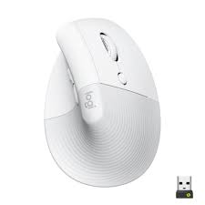 Logitech Lift Vertical Ergonomic Mouse - Vertical mouse - ergonomic - optical - 6 buttons - wireless - Bluetooth, 2.4 GHz - Logitech Logi Bolt USB receiver - off-white