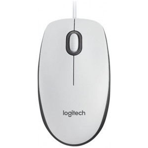 Logitech M100 - mouse - full size - USB -White