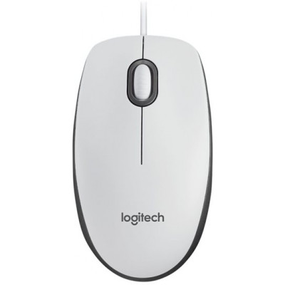 Logitech M100 - mouse - full size - USB -White