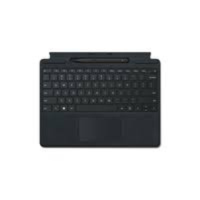 Microsoft Surface Pro Signature Keyboard with Fingerprint Reader - Keyboard - with touchpad, accelerometer, Surface Slim Pen 2 storage and charging tray - AZERTY - Belgium - black - commercial - for Surface Pro 8