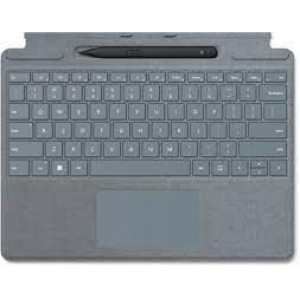 Microsoft Surface Pro Signature Keyboard - Keyboard - with touchpad, accelerometer, Surface Slim Pen 2 storage and charging tray - Belgium - ice blue - commercial - with Slim Pen 2 - for Surface Pro 8, Pro X