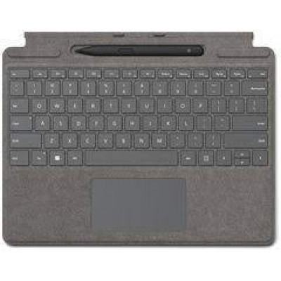 Microsoft Surface Pro Signature Keyboard - Keyboard - with touchpad, accelerometer, Surface Slim Pen 2 storage and charging tray - AZERTY - Belgium French - platinum - commercial - with Slim Pen 2 - for Surface Pro 8, Pro X
