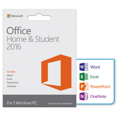 Microsoft Office Home and Student 2016  - Box pack - 1 PC -  32/64-bit - medialess - Win - German - Europe