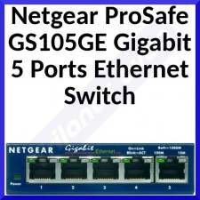 Netgear ProSafe GS105GE 5 Ports Ethernet Switch - Gigabit Ethernet - 10/100/1000Base-T - 2 Layer Supported - Twisted Pair - Lifetime Limited Warranty