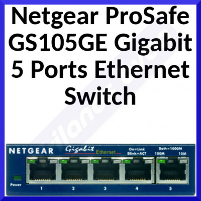 Netgear ProSafe GS105GE 5 Ports Ethernet Switch - Gigabit Ethernet - 10/100/1000Base-T