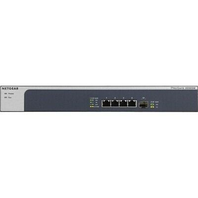 NETGEAR XS505M - Switch - unmanaged - 4 x 10 Gigabit Ethernet + 1 x 10 Gigabit SFP+ - desktop, rack-mountable