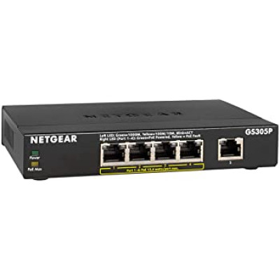 Netgear GS300 GS305EPP 5 Ports Manageable Ethernet Switch - 3 Layer Supported - 120 W PoE Budget - Twisted Pair - PoE Ports - Wall Mountable, Desktop