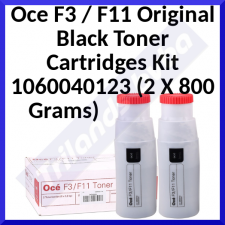 Oce F3 / F11 Original Black Toner Cartridges Kit 1070020678 (2 X 800 Grams) for Oce 3045, 3055, 3100, 3145, 3155, 3165, 8445, 8465, VP2045, VP2050, VP2060, VP2070, VP2090, VP3090, VP2110, VP2105
