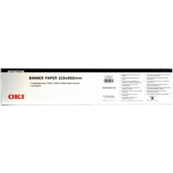 OKI (09004075) Original BANNER Matte LED Laser Printing Paper - 160 Grams/M2 - 210 mm X 900 mm Sheet - 50 Sheets Pack