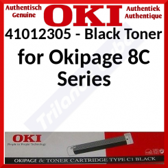 Oki 41012305 Black Original Toner Cartridge (3000 Pages) for Okipage 8, 8C