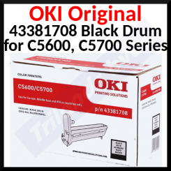 Oki 43381708 Original Black (EP-Cartridge) Imaging Drum (20000 Pages) for OKI C5600, C5600n, C5600dn, C5700, C5700n, C5700dn, C5700dtn