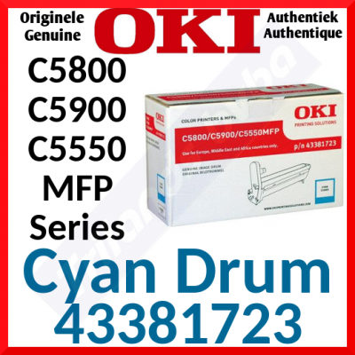 Oki 43381723 Original CYAN Imaging Drum (EP-Cartridge) - 20000 Pages - for Oki C5800, C5800n, C5800dn,C5900, C5900n, C5900dn, C5550mfp
