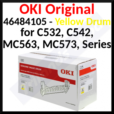 OKI 46484105 Yellow Original Imaging Drum (30000 Pages) for OKI MC563dn, MC563dnw, MC573dn; C532dn, 542dn