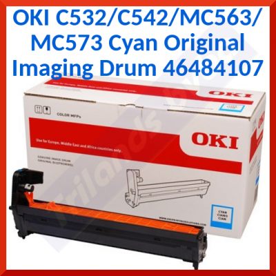 OKI 46484107 Cyan Original Imaging Drum (30000 Pages) for OKI MC563dn, MC563dnw, MC573dn; C532dn, 542dn