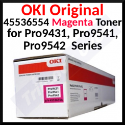 OKI 45536554 Magenta Original Toner Cartridge - 42000 Pages - for OKI PRO9431dn, Pro9431Ec, Pro9431Ev, Pro9541dn, Pro9541Ec, Pro9541Ev, PRO9542, Pro9542Ev, ES 9431dn, ES 9541dn