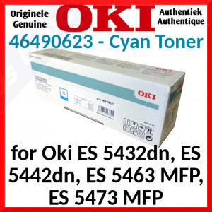 OKI 46490623 Original High Yield CYAN Toner Cartridge (6000 Pages) for Oki ES5432dn, ES5442dn, ES5463 MFP, ES5473 MFP