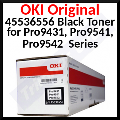 OKI 45536556 Original Black Toner Cartridge - 24000 Pages - for OKI PRO9431dn, Pro9431Ec, Pro9431Ev, Pro9541dn, Pro9541Ec, Pro9541Ev, PRO9542, Pro9542Ev, ES 9431dn, ES 9541dn