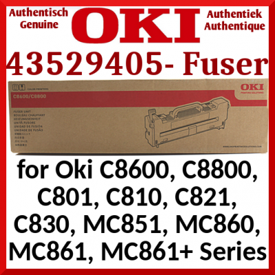 Oki 43529405 GENUINE Fuser Kit 220V (100000 Pages) for Oki C8600, C8800, C801, C810, C821, C830, MC851, MC860, MC861, MC861+ Series