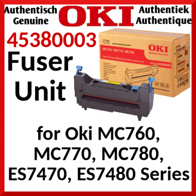 Oki 45380003 Original Fuser 220V (60000 Pages) for OKI MC760dn, MC760dnfax, MC760dnvfax, MC770dnfax, MC780dfnfax; ES 7470dfn, 7470dn, 7480dfn