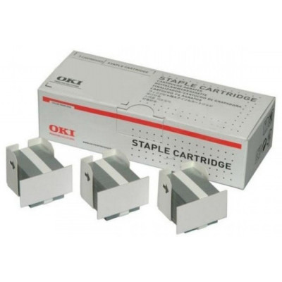 OKI Corner-Staples 44954102 for Inner - Multi-Porpose - Saddle-stitch - Staple Cartridge 3 X 5000 - for OKI CX 3535 MFP, CX 3535t, CX 4545 MFP, CX 4545x MFP