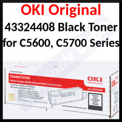 Oki 43324408 Black Original Toner Cartridge (6000 Pages) for Oki C5600, C5600n, C5600dn, C5700, C5700n, C5700dn, C5700dtn