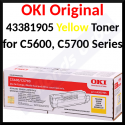 Oki 43381905 YELLOW ORIGINAL Toner Cartridge (2.000 Pages)