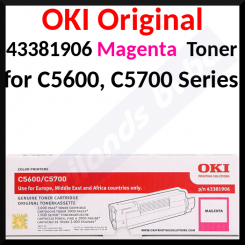 Oki C5600 / C5700 MAGENTA ORIGINAL Toner Cartridge 43381906 (2.000 Pages)