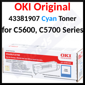 Oki 43381907 CYAN ORIGINAL Toner Cartridge (2.000 Pages)