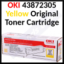 Oki 43872305 YELLOW ORIGINAL Toner Cartridge (2.000 Pages)