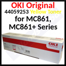 Oki 44059253 High Yield Yellow Original Toner Cartridge (10000 Pages) for Oki MC861, MC861n, MC861dn, MC861dtn, MC861cdtn, MC861cxth, MC861+, MC861+n, MC861+dn, MC861+dtn, MC861+cdtn, MC861+cxth