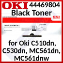 Oki 44469804 Black High Capacity Original Toner Cartridge (5000 Pages) for Oki C510dn, C530dn, MC561dn, MC561dnw